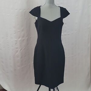 Marc New York Womans Black Midi Sort Shoulder Sleeve Lined Dress, Size: 10
